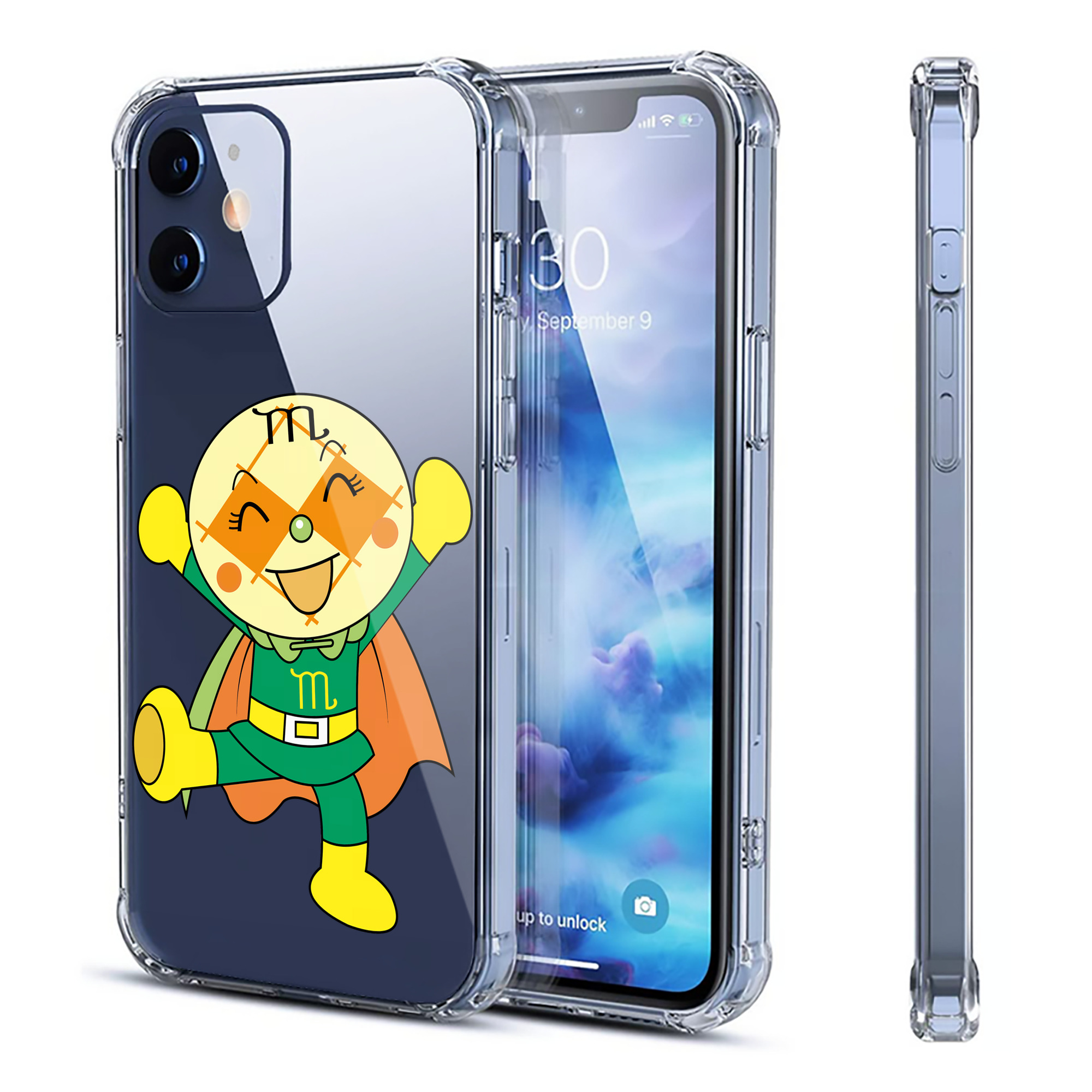 （画像用） アンパンマン Anpanman 【iPhone 12シリーズ対応】透明スマホケース（クリアソフトケース）